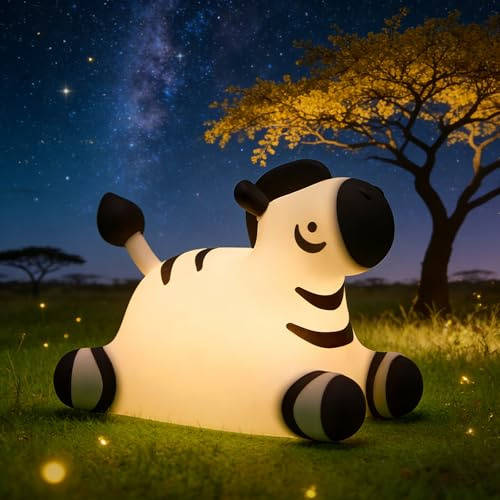 Gemmac nachtlicht Kinder USB, Kawaii Silikon Nachttischlampe Dimmbar mit 30 Timer Wiederaufladbar 7 Farben Touch-Steuerung LED Tier Night Light Schlafzimmer Home Deko Geburtstags Geschenk