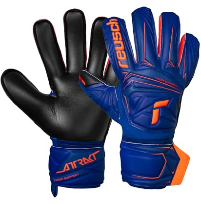 Reusch Torwarthandschuhe Herren Erwachsene | Fingerschutz | starker Grip | langlebige Performance, für Training & Spiel, für Kunstrasen, Rasen & Hartplatz, Größe 8-11, Attrakt Infinity Finger Support