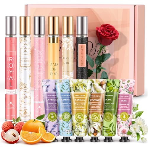 Parfüm Geschenk Für Frauen, 6x35ml Mini Parfum Damen + 6 Handcreme Mini Set | Eau de Parfum für Damen Mit Süßem Blumen- Und Fruchtduft, Premium Geschenke Für Sie Weihnachten Geburtstags Valentinstag