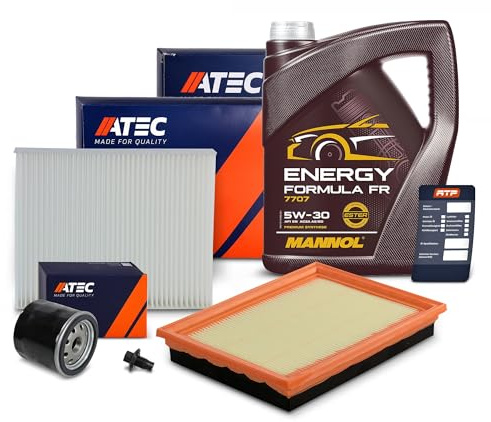 ATEC Germany Inspektionspaket Set A + 5l 5W-30 Motoröl Fahrzeuginnenraum