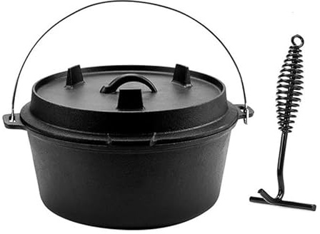 Compatible for Lodge L8DD3 Cast Iron Dutch Oven with Lid Lifter, Camping Pot for Fire Cooking, BBQ, Baking, Outdoor
