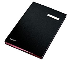Esselte 621064 Unterschriftsmappe, 10 Fächer, ܜberzug PP, schwarz
