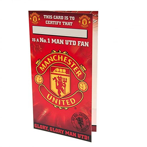 Manchester United F.C. Happy Birthday Card, Manchester United Birthday Card, Man U Birthday Card, Manchester United FC Birthday Card, Man U Football Club Bithday Card, Multi, 9 x 5, UTTA2657_1