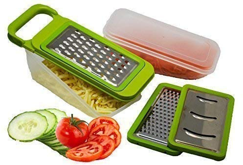 Neat Ideas Grate & Store Grater - 3 Interchangeable Blades 2 Storage containers