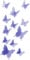 Oblique Unique 3D Schmetterlinge Blumen 12er Set Dekoration Wandtattoo (Basic (lila))