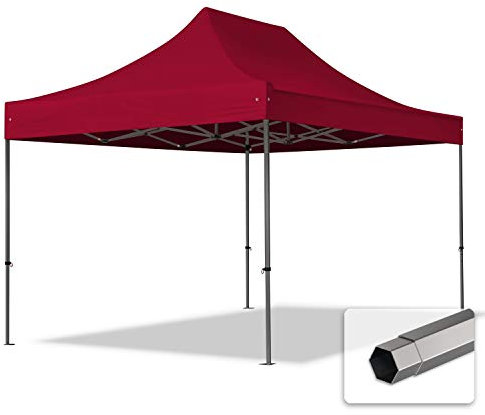 3x4,5 m Tonnelle Tente Pliante Barnum Acier, PES 750, Rouge