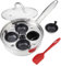 Cooks Professional 4 Cup Stainless Steel Egg Poacher Pan with Glass Lid, Non-Stick Coating & Stay Cool Handles | Versatile Egg Poaching or Sauté Cooking Pan | Suitable for All Hobs Inc Induction