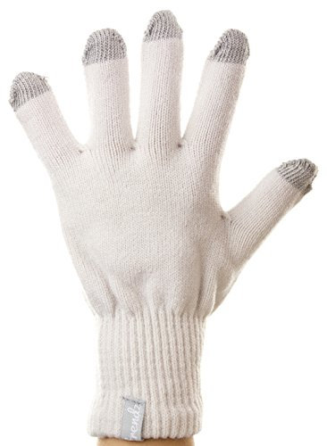 Trendz Touchscreen Handschuhe für Kapazitive Displays Kompatibel mit Smartphones, Tablets und MP3 Geräten einschl. iPhone 4/4S/5/5S/5C/SE/6/6 Plus/6S/6S Plus, iPad 2/3/4/Air/Mini/Pro, iPod Nano 7, iPod Touch 5, Samsung Galaxy S3/S4/S5/S6/S6 Edge/S6 Edge+/S7/S7 Edge, Galaxy Note 2/3, Galaxy Tab 2/3/4, Xperia Z1/Z2, HTC One/One M8 und Google Nexus 5/7/10 - Creme-Weiß