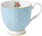 Royal Albert 0,3 Liter Fine Bone China Tea Party, mit Sockel, gepunktet, Blau, Vintage-Design, Blau