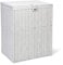 Arpan Medium Resin Laundry Clothes Basket with Lid and Lining Storage Basket with Removable Lining, White