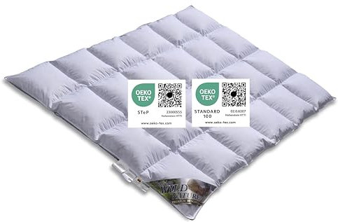 Vitaschlaf® TESTSIEGER Wild Moscovy® W6 EXTRA WARM Premium Daunendecke Daunenbett Made in Germany Since 1947 Made in Germany Since 1947 (155 x 200 cm)