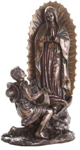 Pacific Giftware 10 Inch Our Lady of Guadalupe San St Juan Diego Saint Estatua Virgen Miracle Religious Collectible Figurine Cast Bronze Statue