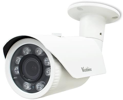 WESTSHINE 1080P CCTV Cámara de vigilancia Seguridad Exterior 4 en 1 (TVI+CVI+AHD+Analog), HD 1/2.8 CMOS 2.7-13.5mm Gran Angular Lente 8 Leds Infrarrojos 130ft visión Nocturna, Impermeable