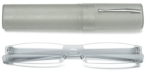 VEVESMUNDO Randlos Lesebrille mit Etui Damen Herren Mini Lesehilfe Sehhilfe Ohne Rahmen
