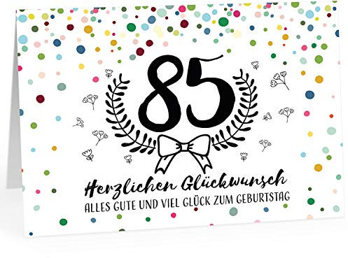 XXL Geburtstagskarte (A4) | Moderner Look 85 | mit Umschlag | Glückwunsch zum 85. Geburtstag | edle und hochwertige Klappkarte | Grußkarte | Maxikarte extra groß