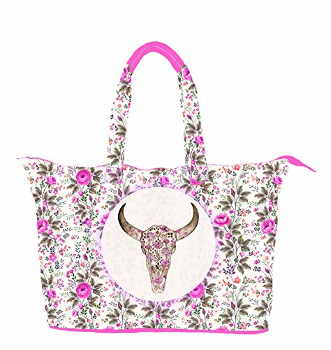 TAZ Mega Beachbag Flowery Skull Baumwolle Strandtasche