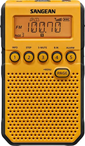 Sangean DT-800YL NOAA - Radio de bolsillo con alerta meteorológica, AM/FM, amarillo