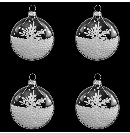 Feeric Lights & Christmas - Weihnachtskugel schneeglas d6-8 - Weihnachtskugel Glas Schnee, Maße Sortiment 1: D. 6 cm Sortiment 2: D. 8 cm Sortiment 3: D. 6 x H. 11 cm