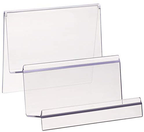 Acrylic Transparent Desktop Wallet Display Stand Holder Organizer for Handbags and Purses, Two-Tier Storage Rack for Clutch Bags and Accessories