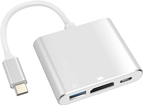 Battony USB C to HDTV Adapter USB Type C Adapter Multiport AV Converter with 4K HDTV Output C Port & 3.0 Fasting Charging Port Compatible for MacBook Pro MacBook Air 2019/2018 iPad Pro 2019