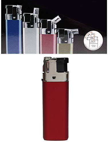 Feuerzeug Modell Sidekick Metallic Color als Normal- oder Pfeifenfeuerzeug 3-Fach verstellbar 0, 45, und 90 Grad (Tiefrot - 1 Feuerzeug)