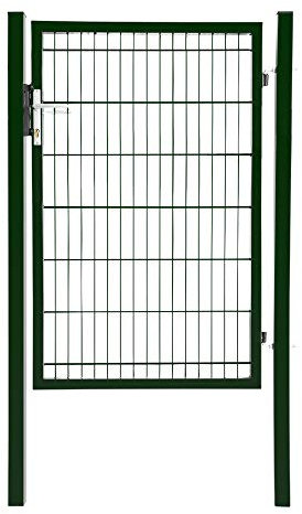 Puerta de jardín verde antracita, puerta de jardín de metal, color verde (1 x 1,5 m)