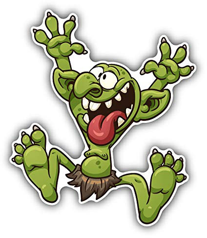 10cm! Klebe-Folie Wetterfest Made-IN-Germany Troll Crazy Cartoon G2412 UV&Waschanlagenfest Auto-Aufkleber Sticker Decal