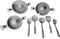 Russo Tessuti Set 17 Pezzi Padelle Mestoli Bavaria Antiaderente Pietra Lavica Coperchio Manico-Grigio