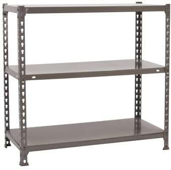 Simon Rack Metallregal 900x1000x400 mm - Ecoclick | 3 Höhen, Metallablage, Biegepunkt 70 kg, Korrosionsschutzlackierung, Klicksystem-Montage, Grau