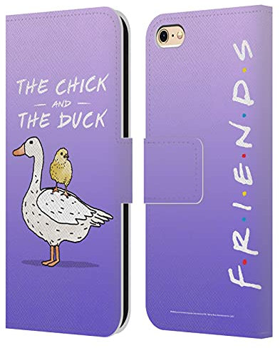 Head Case Designs Licenciado Oficialmente Friends TV Show Chick and Duck Iconic 2 Carcasa de Cuero Tipo Libro Compatible con Apple iPhone 6 / iPhone 6s