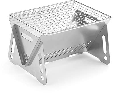 Barbecue pieghevole in acciaio Grill all'aperto stufa a legna Camping Grill
