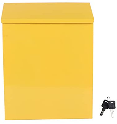 Zerodeko Buchstabendekor Briefkasten Gelb Gelb Vintage Mailbox Gelbe Leere Buchstabe Box Wall Mount Mailbox Postbox Lockable Vorschlag Box Iron Mail Manager Business Paket für Home Office