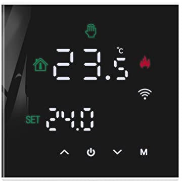 MincoHome Smart Thermostat Touch Screen WiFi Enabled Programmable Temperature Control for Electric Heating/Gas Boiler Save Energy (Black Electric Heater)