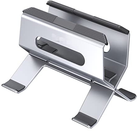 Downwind Vertical Laptop Stand Holder Compatible With Aluminum Notebook Stand Gravity Anti Slip Mount (Color : SLIVER)