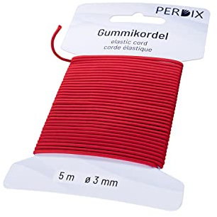 perdix corda elastica 3 mm, 5 m rosso, Elastico per Braccialetti, Elastico per Cucito, per tenda, zaino, giardino, gioielli, cordone, elastico per cappelli