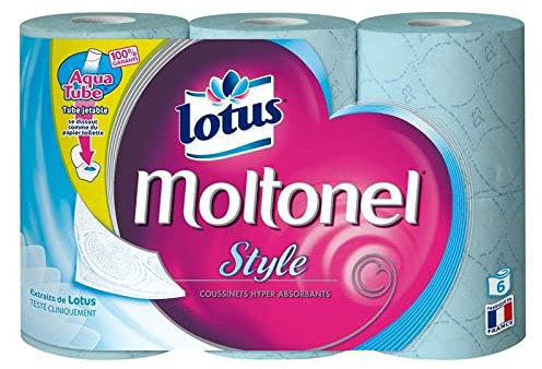 LOTUS - Moltonel Style 6 Rouleaux Blanc Bleu Aquatube - Lot De 2