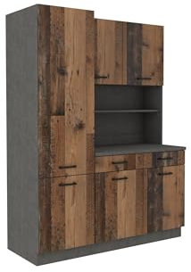 Buffet Küche Mario 150 Küchenzeile Küchenblock Einbauküche Old Wood Style Matera