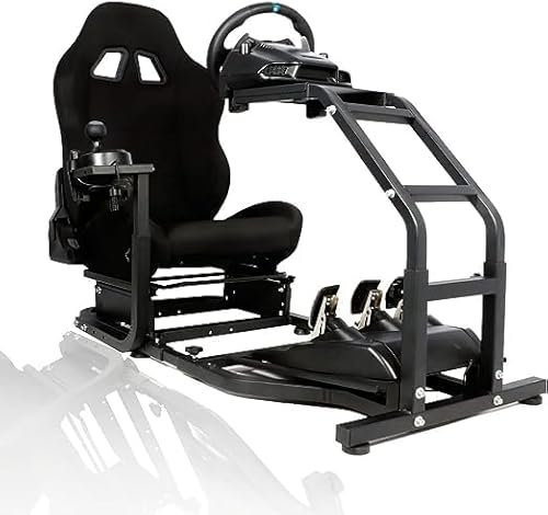Minneer Racing Simulator Cockpit mit Sitz Professional Fits for Logitech G920 G923,Thrustmaster T300, No Steering Wheel, Pedal and Handbrake