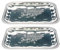 Metal Serving Tray Platter Plate Food Dish Reusable Trays for Meat Rice Sandwiches Platters Drinks Buffet Party BBQ Home Decorative Silver Tray Lightweight (Set of 2 Rectangle)