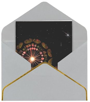 Starry Pusteblume bedruckte Grußkarten mit Umschlägen, Grußkarten für alle Anlässe, innen blanko, 11,4 x 15,2 cm, Happy Birthday Karte