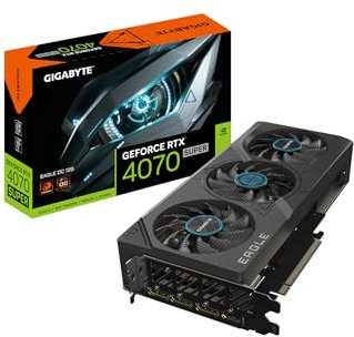 GIGABYTE GeForce RTX 4070 - Scheda grafica Super Eagle OC 12G, 3 ventole WINDFORCE, 12 GB 192-bit GDDR6X, GV-N407SEAGLE OC-12GD