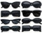 Dwenarry Schwarz Sonnenbrille Party Vintage Sonnenbrillen Set für Herren Damen Partybrille 90er Brillen Pack Für Karneval/Fasching 8 Stücke
