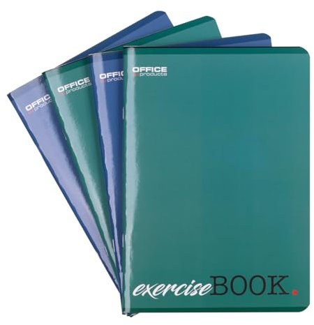 OFFICER PRODUCTS Schulheft/Format A5 96/96 Blatt Liniert/Mixed 4er Packung - 4 Stück/Packung Motive Sortiert/Für Junge Leute Kinder/mit Rand/Weiße Karten