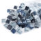 HSTWODE Glasmosaikfliesen Mosaiksteine,Schwarze und weiße Serien Bulk-Quadrat Glassteine Glasfliesen, 450 g, 1 x 1 cm für Basteln, Haus Deko (Gemischtes Grau)