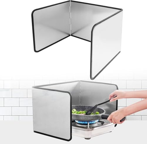 Stove Splatter Guard for Cooking Kitchen,3 Sided Stove Splatter Guard, Anti Splatter Shield Guard Portable Folding Cooker Side Fat Oil Splash Splatter Screen for Frying Pan Wall Hob