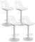 Sepnine Juego de 4 Taburetes de Bar, Taburetes Altos de Cocina Modernos, Altura Ajustable, Giratorio 360°, con Respaldo Transparente y Reposapiés para Isla de Cocina, Bar, Blanco