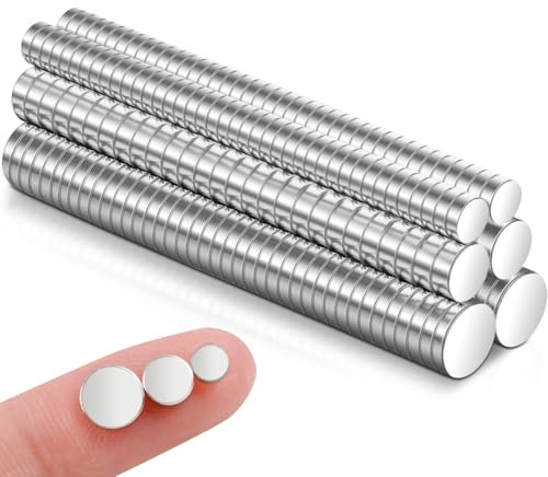 330 Stück Magnete Stark 3 Größe 100 Stück 5x1mm 110 Stück 4x1.5 mm 120 Stück 3x1mm Neodym Magnete Extra Stark, Magnete Stark Groß Runde Starker Magnete für Kühlschrank, Whiteboard, Magnettafel, Büro
