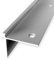 Treppenkantenprofil 32 x 42 x 2500 mm Winkelprofil Aluminium Glatt Doppelt Versetzt Versenkt Gebohrt Silber Einfasshöhe 4 mm Küberit