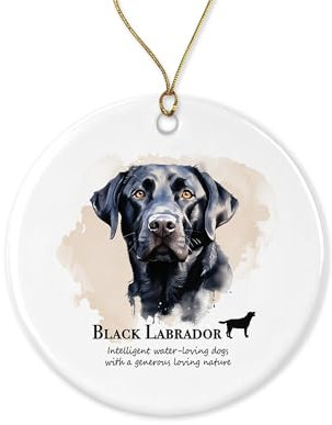 Christmas Tree Decoration Black Lab Labrador Dog Breed Black Lab Labrador Dog Christmas Baubles Multi-Colour Ceramic Xmas Ornament Funny Ceramic Hanging For Party