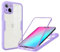 Draamvol for iPhone 13 Case Built-in Screen Protector Clear Silicone Bumper Cover Shockproof 360°Full Body Drop Protection Transparent Cover for iPhone 13 Phone Case, Purple